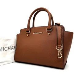 未使用級 MICHAELKORS マイケルコース セルマ ショルダーバッグ ハンドバッグ 2way レディース ブラウン レザー 本革 小さいサイズ