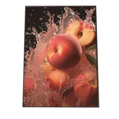 【B1サイズ（約73x103cm）】【lh-poster-1693】【フレーム付き】桃 ピーチ パイン パイナップル ポスター フルーツスプラッシュ 水滴 果物 フレッシュカラフル 食べ物 インテリア