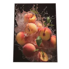 【A1サイズ（約59x84cm）】【lh-poster-1695】【フレーム付き】桃 ピーチ パイン パイナップル ポスター フルーツスプラッシュ 水滴 果物 フレッシュカラフル 食べ物 インテリア