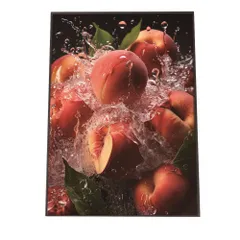 【B3サイズ（約36x51cm）】【lh-poster-1699】【フレーム付き】桃 ピーチ パイン パイナップル ポスター フルーツスプラッシュ 水滴 果物 フレッシュカラフル 食べ物 インテリア
