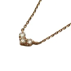 4℃(ヨンドシー) ネックレス美品  - K10PG×ダイヤモンド 3Pダイヤ/ハート