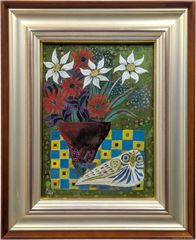 油絵 菅家令子 絵 絵画 インテリア uF6-063004 静物 果物 ぶどう 油絵 菅家令子 絵 絵画インテリア 額付(白) uF6-063004果物 ぶどう