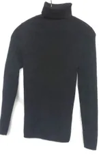 無印良品 洗えるウールリブタートルネックセーター チャコール L ◇○