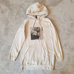 【H&M DIVIDED】Ariana Grande フーディ パーカー XS ベージュ系／プリントデザイン／カジュアルパーカー／ワンピース