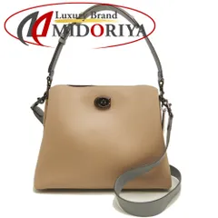 COACH コーチ ウィロウ ショルダーバッグ C2590 レザー ベージュ グレー レディース /253381【中古】