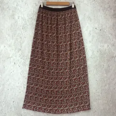ROSE BUD ローズバッド プリーツ タイト スカート 総柄 ブラウン Fサイズ 〇□