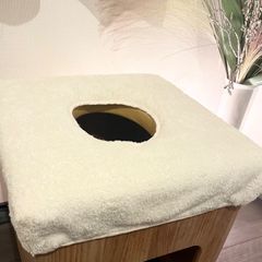 サロン仕様】よもぎ蒸し椅子 木製 無垢 クッション付き 温活・妊活に 