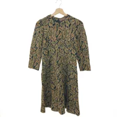 Toyoko Saito トヨコサイトウ 七分袖ニットワンピース  総柄/クルーネック    ブラック/ブラウン レディース / 240001176474