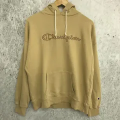 champion チャンピオン ロゴ 刺繍 スウェット パーカー ベージュ LARGEサイズ 〇□☆