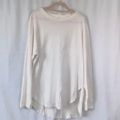 GU ジーユー ラウンドヘムロングスリーブTシャツ(長袖) ホワイト Mサイズ 〇□