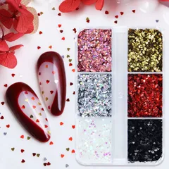 Archtypes ハート ホロ ラメ ネイル パーツ セット ハートドット ドット ホログラム ハートホロ 1㎜ ネイルパーツ 6色 セット バレンタイン 小さめ デコ