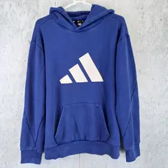adidasアディダス メンズ スポーツウェア フューチャーアイコン ロゴグラフィック パーカー ブルー XLサイズ 〇□