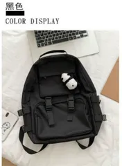 【新品・未使用】✨限定１個✨大容量 シンプル 黒 リュックサック バックパック 学生 通学 韓国系 ストリート
