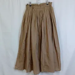 COCA コカ コットンボイルフレアスカート ダークベージュ フリーサイズ 〇□
