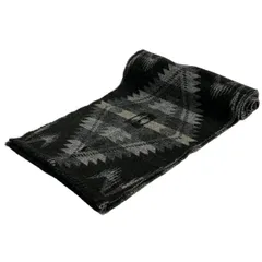 POLObyRalphLauren(ポロラルフローレン) マフラー美品  - 黒×ライトグレー×グレー ウール