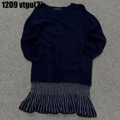 オンアンドオン ネイビー ニット チュリップ ONE PIECE