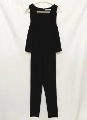 titivate ティティベイト セットアップ風ジョーゼットオールインワン ブラック F □○