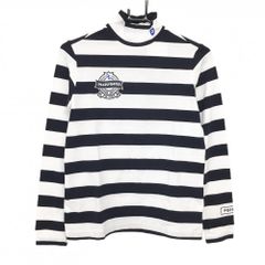新品】パーリーゲイツ 長袖ハイネックシャツ 白×黒 ボーダー