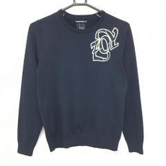 美品】ゾーイ セーター ネイビー 胸ロゴ コットン混 ニット レディース