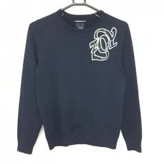 【美品】ゾーイ セーター ネイビー 胸ロゴ コットン混 ニット レディース 38(M) ゴルフウェア ZOY