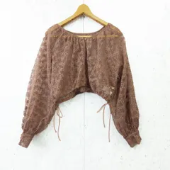 archives アルシーヴ 刺繍 オーガン ドット ブラウス 小花柄 前後2WAY モカ Mサイズ ◎_〇□☆