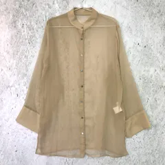 JEANASIS ジーナシス スタンドカラー シアー シャツ ベージュ Fサイズ □〇