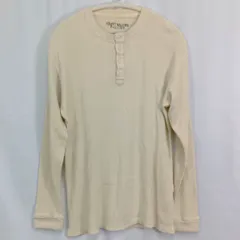 UNIQLO ユニクロ ワッフルヘンリーネックカットソー クリーム Lサイズ 〇◇