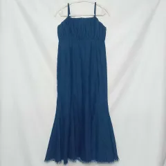 apres jour mini アプレジュールミニ フリンジデニムキャミワンピース インディゴブルー F ○◇