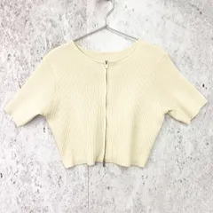 mystic ミスティック 半袖 Wジップ ニット アイボリー Fサイズ □〇☆