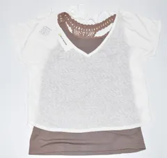 【新品未使用タグ付】レディース◆Lサイズ トップス プルオーバー タンクトップ シンプル ブラウン ホワイト ベルメゾン