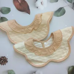 スタイ　ベビースタイ　よだれかけ　360度　新品　防水　女の子　男の子　まとめ売り　ガーゼ　花型　赤ちゃん　回転　くるくるスタイ　お食事エプロン　エプロン　もくもくスタイ　ビブ　シンプル　ベビー　ベビー用品　フリル　よだれカバー　出産祝い　2枚セット　1A