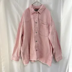 美品 ZARA ザラ レディース コーデュロイ ジャケット シャツ L ピンク フリンジ  オーバーサイズ  綿100% おしゃれ かわいい かっこいい