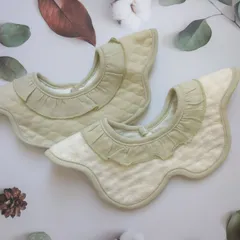 スタイ　ベビースタイ　よだれかけ　360度　新品　防水　女の子　男の子　まとめ売り　ガーゼ　花型　赤ちゃん　回転　くるくるスタイ　お食事エプロン　エプロン　もくもくスタイ　ビブ　シンプル　ベビー　ベビー用品　フリル　よだれカバー　出産祝い　2枚セット　2A