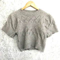 BLUEEAST ブルーイースト アーム ウォーマー 付き ショート ケーブル ニット ライトグレー 〇□