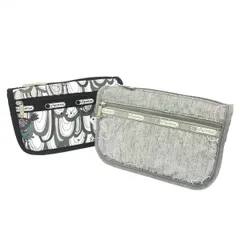 LeSportsac レスポートサック ポーチ2点  ナイロン/    ブラック＆グレー レディース / 240001176405