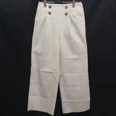 GU　ジーユー　フロントボタンワイドパンツ　ホワイト　S　□○