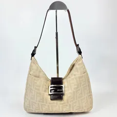 FENDI フェンディ マンマバケット ズッカ柄 ショルダーバッグ 肩掛け ハンドバッグ ワンショルダー バッグ ロゴ総柄 キャンバス レザー ベージュ ブラウン 茶色 Y2K ヴィンテージ レディース 保存袋