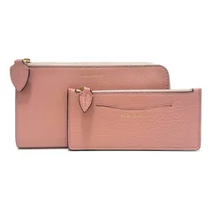 バーバリー 長財布 ロングウォレット long wallet 小銭入れ コインケース ピンク pink ゴールド gold レザー 本革 L字ファスナー BURBERRY
