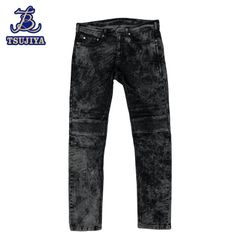 LAGUST ブーツカット ダメージ加工 デニム ペイント加工 鬼ヒゲ 黒