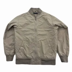 ユニクロ MA-1型 中綿ジャケット メンズ M ナイロンジャケット ベージュ シンプル 防寒