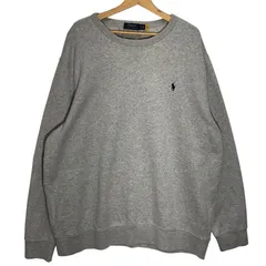 POLO RALPH LAUREN/ポロラルフローレン スウェット トレーナー ワンポイント刺繡 ポニー オーバーサイズ ビッグシルエット INDIA製 メンズ XXL グレー