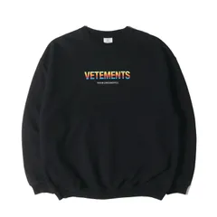 VETEMENTS ヴェトモン スウェット サイズ:L 21SS レインボーロゴ オーバーサイズ ヘビーウェイト スウェットシャツ ブラック 黒 トップス トレーナー【メンズ】のサムネイル