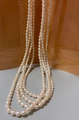 天然淡水パール 4連 ロングパールネックレス