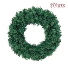 クリスマスリース 直径60cm 花輪新年リース祝い大きいオーナメント 飾り玄関 部屋 北欧 玄関ドア壁掛け ご自宅用 友達贈り物イベント パーティ 庭 屋外 おしゃれ 店舗装飾クリスマス プレゼントDIYお正月飾り