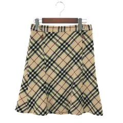 BURBERRY バーバリーブルーレーベル フレアミニスカート サイズ:36 ノバチェック/ウール/ナイロン    ベージュ レディース / 240001176478