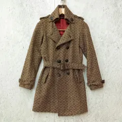 indepensense by vanana インデペンセンスバイバナナ トレンチコート ロングコート ジャケット ヘリンボーン柄 テーラードジャケット アウター ユニセックス ブラウン Mサイズ ◎、◇〇