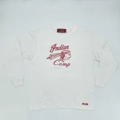 Indian motorcycle インディアンモーターサイクル プリント柄Tシャツ ホワイト Sサイズ 〇□・〇◇