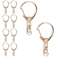 【特価セール】キーホルダー 金具 キーホルダーパーツ キーホルダー 可愛い ワンタッチ 10個 回転カン ナスカン 丸カン付き ハンドメイド キーリング 手作り 素材 DIY アクセサリーパーツ 取付簡単