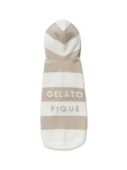 新品 [ジェラートピケ キャットアンドドッグ] CAT&DOG スムーズィーダックスサイズ2ボーダーフーディー PAGG259116 PNK