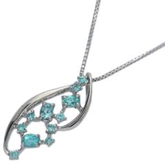 PT0.18ct/パライバトルマリンネックレス・ペンダント/Pt900-Pt850-2.5g